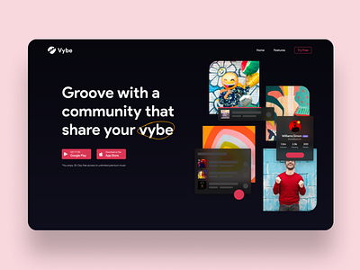 Vybe Landing page