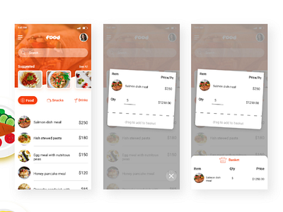 Order food adobe xd app food ui user experience user interface ux