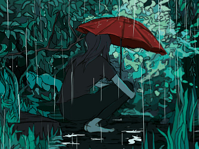 Rainy afternoon illustration