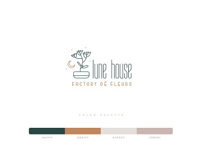 Lune House Logo brandbook branding clean design earth tones graphics illustration lineart logo vector