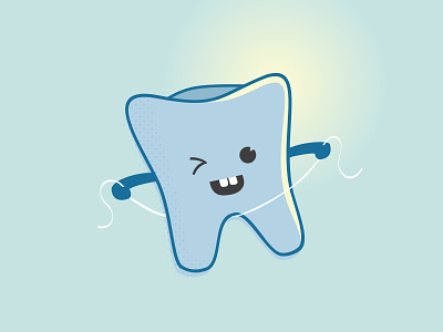 Flossin flossing illustration tooth
