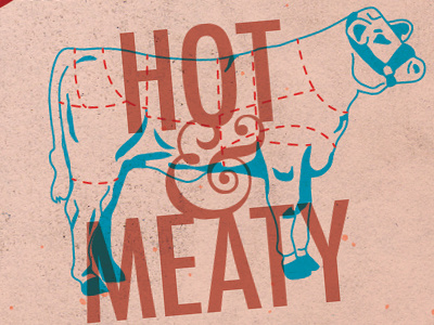 Competition Grade Meatballs cow hot illustration meat poster