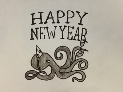 Happy New Year illustration octopus