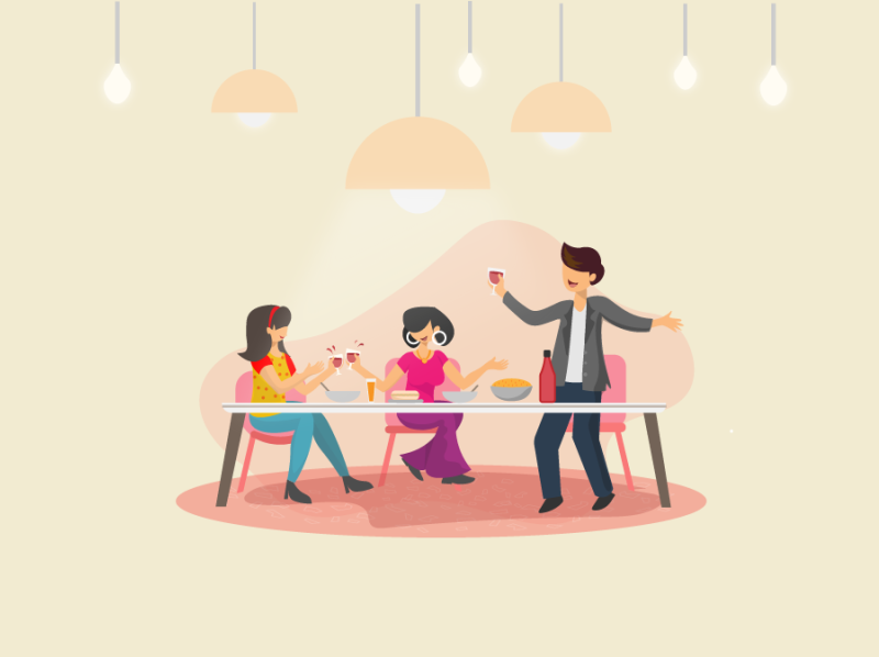 Dinner party with friends by Shweta Singh Lodhi on Dribbble