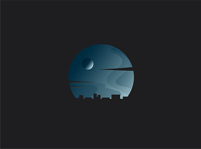The Moon cityscape digitalart dusk flat design flat illustration illustration landscape moon planet sky ui vector