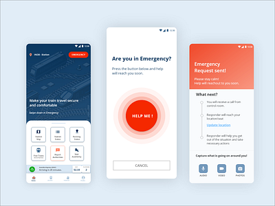 HelpRail App emergency helprail indian railway mobile mobile ui sos train ui ui ux user uidesign uiux