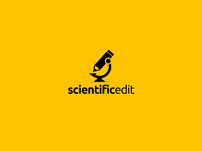 Scientific Edit logo connection icon microscope pen pencil science scientific smart