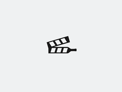 film and wine logo bottle cinema film mark symbol wine