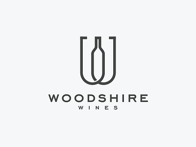 Woodshire Wines bottle letter lettermark logo mark sybmbol w wine