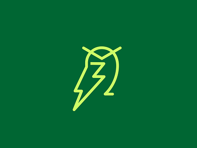 Wise Energy bolt lightning logo owl smart