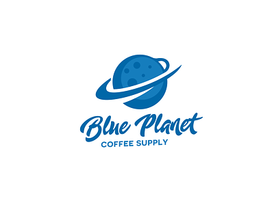 Blue Planet Coffee cafe coffee cup earth logo orbit smart