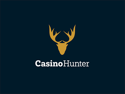 Casino Hunter logo antlers casino horns hunt hunter logo negative poker space spade symbol