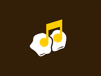 Music + Breakfast eggs logo music note smart
