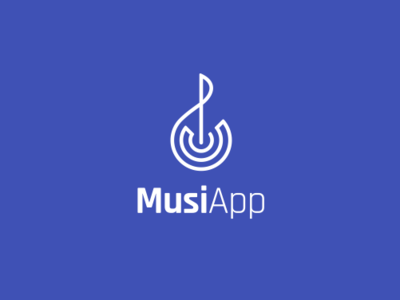 Musi App connection icon logo music music app smart symbol treble clef