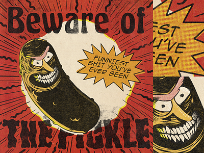 Beware of the Pickle clean comic comic art comics design flat flat design illustration lettering old fashion pickle rick procreate retro rick and morty rickandmorty typography vector