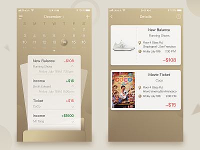 Daily exercise - bill page app bill billapp gold ios mobile pay shopping ui