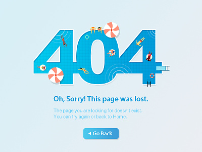 404 Page 404 blue empty illustration lost page swim