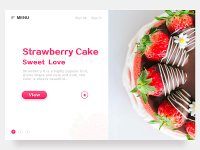 Dessert Web-Strawberry Cake cake delicious dessert food fruit interface red strawberry user web