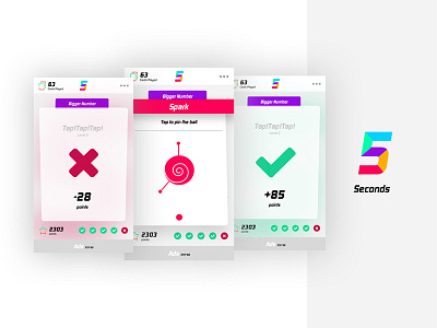 5 Seconds app game uiux user interface design