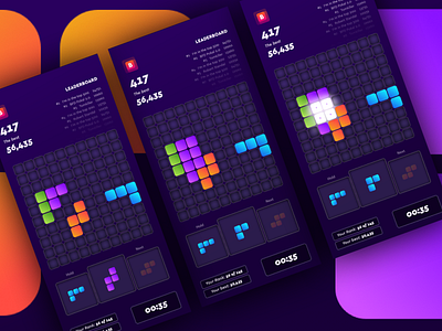 BitBlock app classic game tetris uiux user interface design