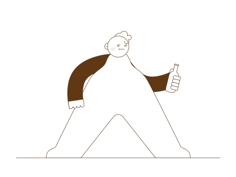 Beerdude beer bottle burp character animation drink drinking dude