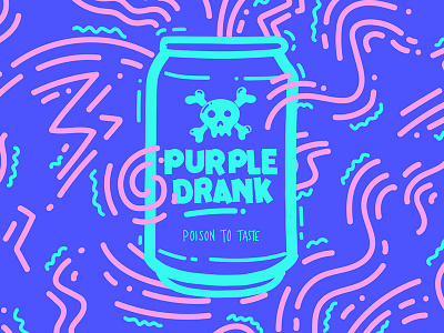Purple Drank art blue design drank funk illustration neon pink pop retro soda squiggles