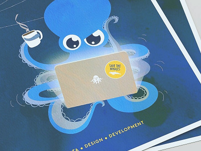 Hacking Squid graphic design hackathon illustration octopus poster squid