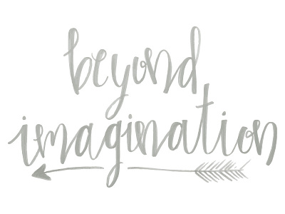 Beyond Imagination Script arrow brand identity hand drawn lettering logo script