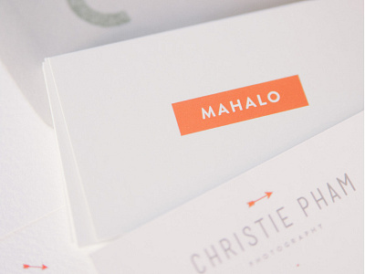 Branding Collateral for Christie Pham Photography branding business cards note cards rubber stamps