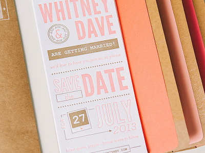 Letterpress Save The Date Cards