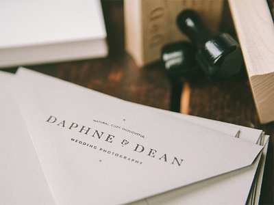 Daphne & Dean branding envelope logo photography branding rubber stamp stationery