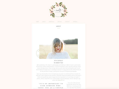 About Page photography site website