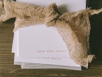 Love Your Legacy blush branding letterpress logo element stationery