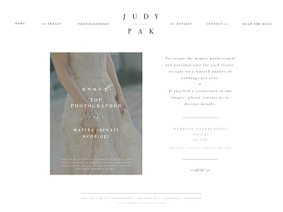 Judy Pak Site branding photography site website