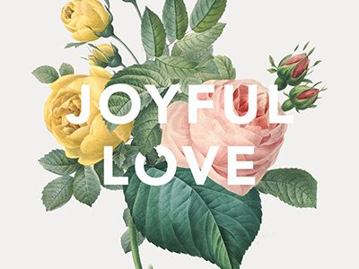 Joyful Love branding note card roses stationery vintage