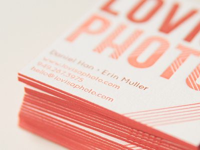 Lovisa Photo Business Cards branding business cards letterpress side painting square business cards