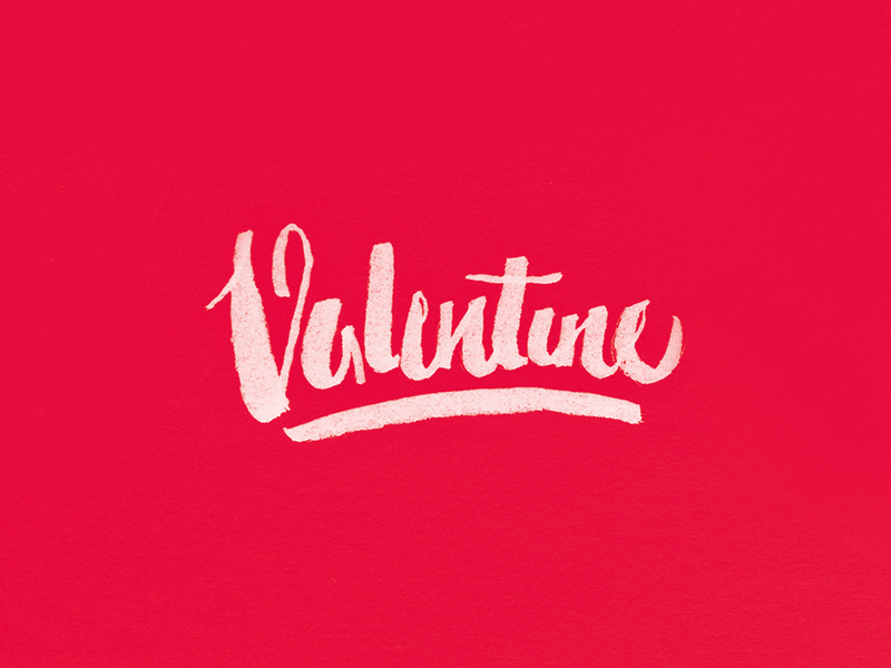 Valentine brush pen valentine typography