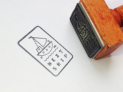 Next Ship mini stamp custom fish logo next ship stamp type