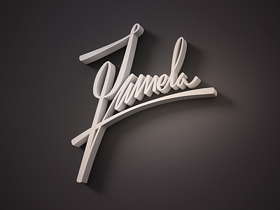 Pamela 3d cgi dallas handwriting modo pamela render typography