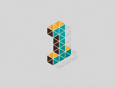 1 1 isometric number one triangle typography