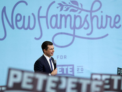 New Hampshire for Pete 2020 hand lettered hand lettering illustration mayor pete procreate