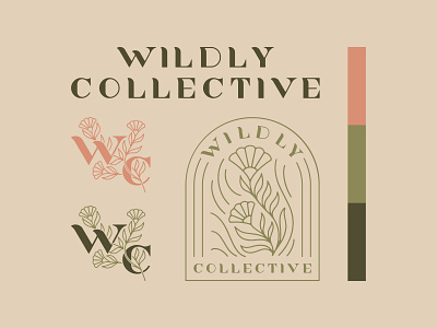 Wildly Collective WIP brand identity branding brandmark custom type floral hand lettered hand lettering illustration lettermark logo logo design procreate vector wordmark