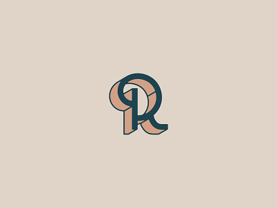 R WIP brand identity branding brandmark lettermark long shadow r wip