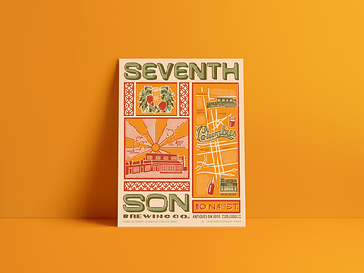 Prints & Pints 2020 - Seventh Son Brewing Co. hand lettered hand lettering illustration poster poster design procreate retro