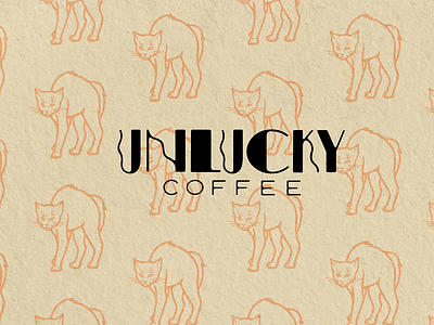 Unlucky Coffee Wordmark brand identity branding cat coffee design hand lettered hand lettering illustration logo lucky procreate retro unlucky wordmark