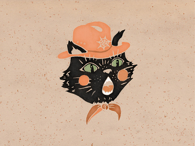 Spooky Kitty black cat cat cowboy hat doodle halloween illustration october spooky