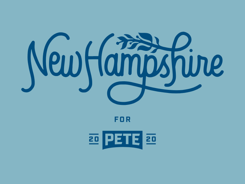 New Hampshire pete for america pete 2020 campaign procreate script lettering hand lettered hand lettering illustration