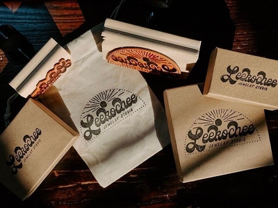 Leekochee Branded Stamps branding funky hand lettered hand lettering illustration logo logo by hand