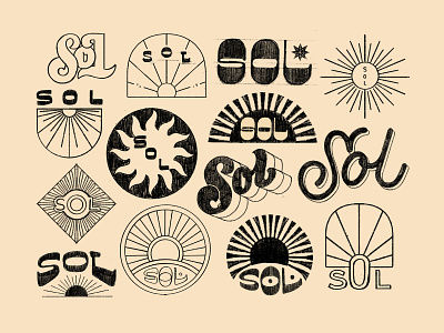 Sol Sketches branding groovy hand lettering illustration lettering retro sol sun