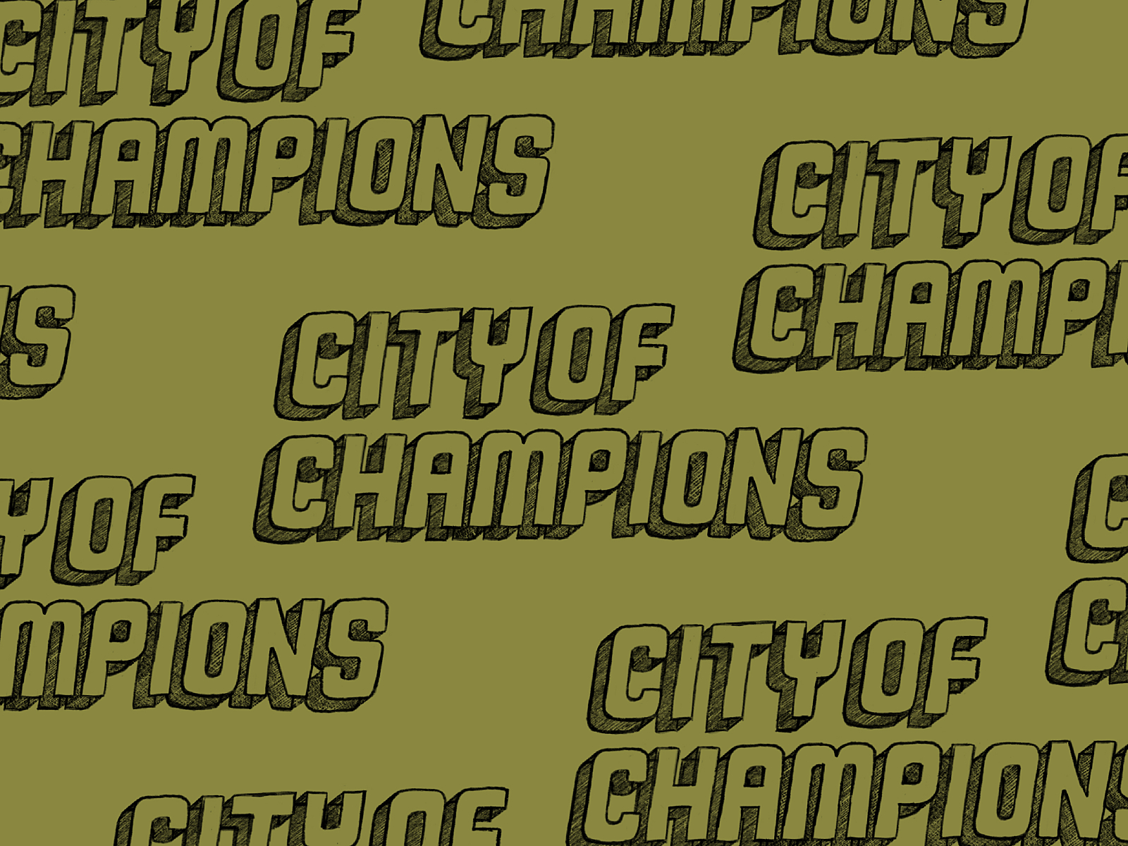 City of Champions design tshirt champion city block lettering long shadow procreate illustration typography lettering hand lettered hand lettering